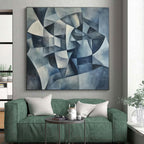 Monochromatic Geometric Abstract Painting with Precision WINK591