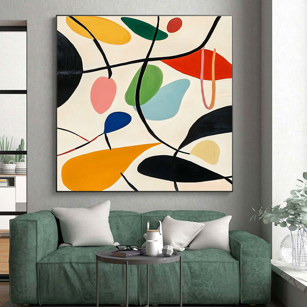 Colorful Organic Shapes Abstract Painting with Playful Vitality WINK092
