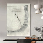 Minimalist Black - White Abstract Painting for Zen - Inspired Bedrooms HENG214
