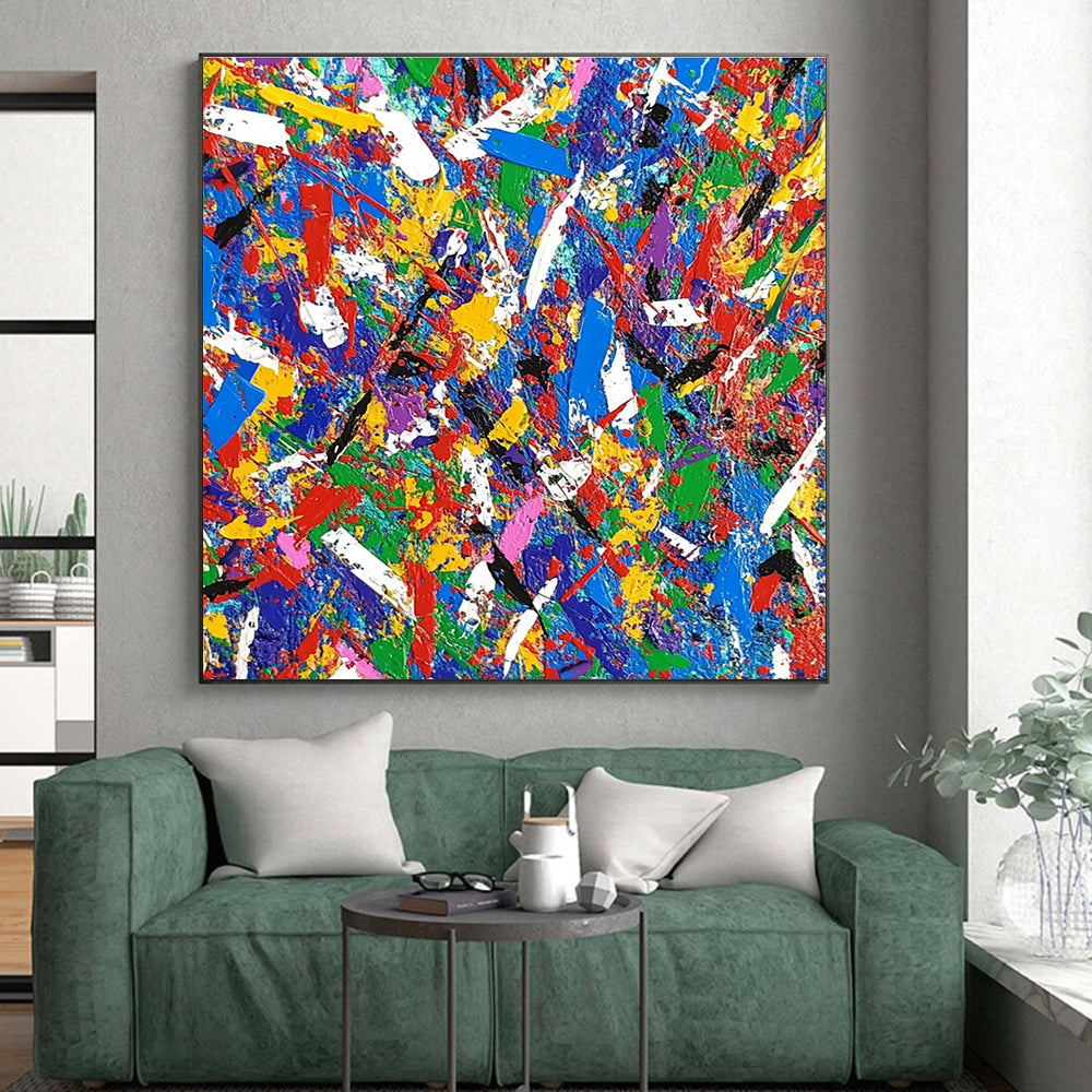 Blue Purple Gold Abstract Painting with Regal Allure WINK717