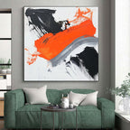 Bold Color Block Abstract Painting with Striking Contrasts WINK494