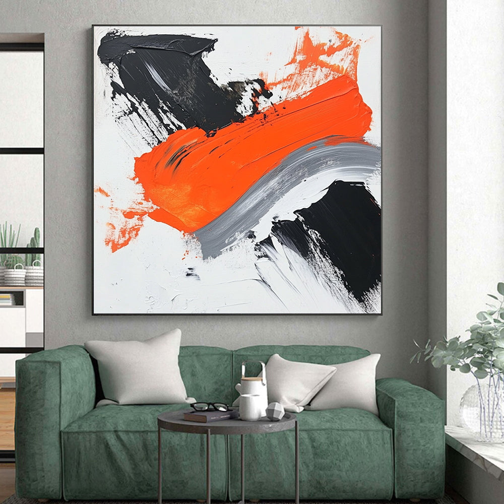Bold Color Block Abstract Painting with Striking Contrasts WINK494