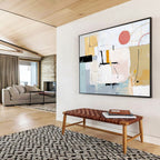 Soft - Toned Minimalist Geometric Abstract Painting ABS202