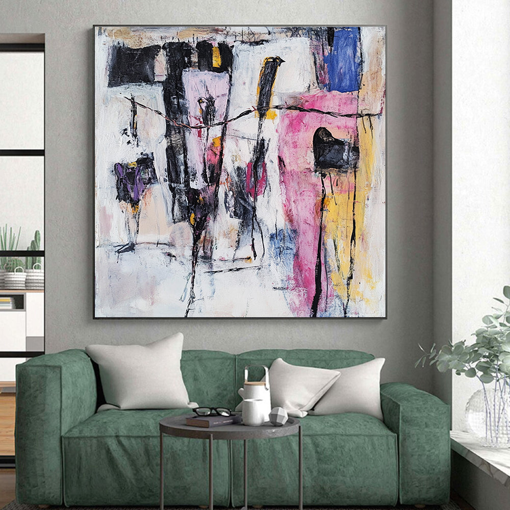 Colorful Abstract Composition Painting with Dynamic Forms WINK590