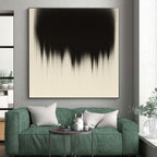 Fading Black Form Abstract Painting with Subtle Transience WINK182