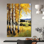 Yellow Birch Forest Painting of Autumnal Warmth GAB0149