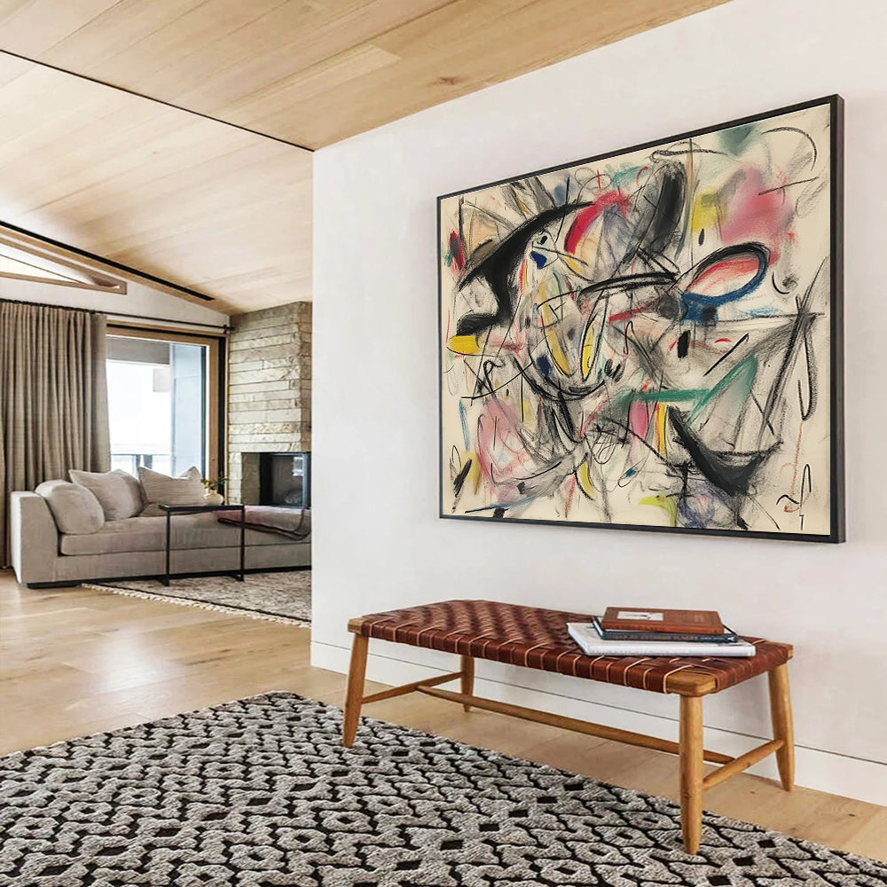 Colorful Chaotic Abstract Painting with Dynamic, Expressive Energy ABS461