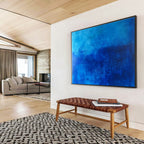 Mysterious Monochromatic Blue Abstract Painting ABS197