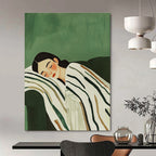 Sleeping Woman on Sofa - Serene Figurative Abstract Painting GAB0423