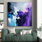Purple Blue White Abstract Painting with Mystical Depths WINK515