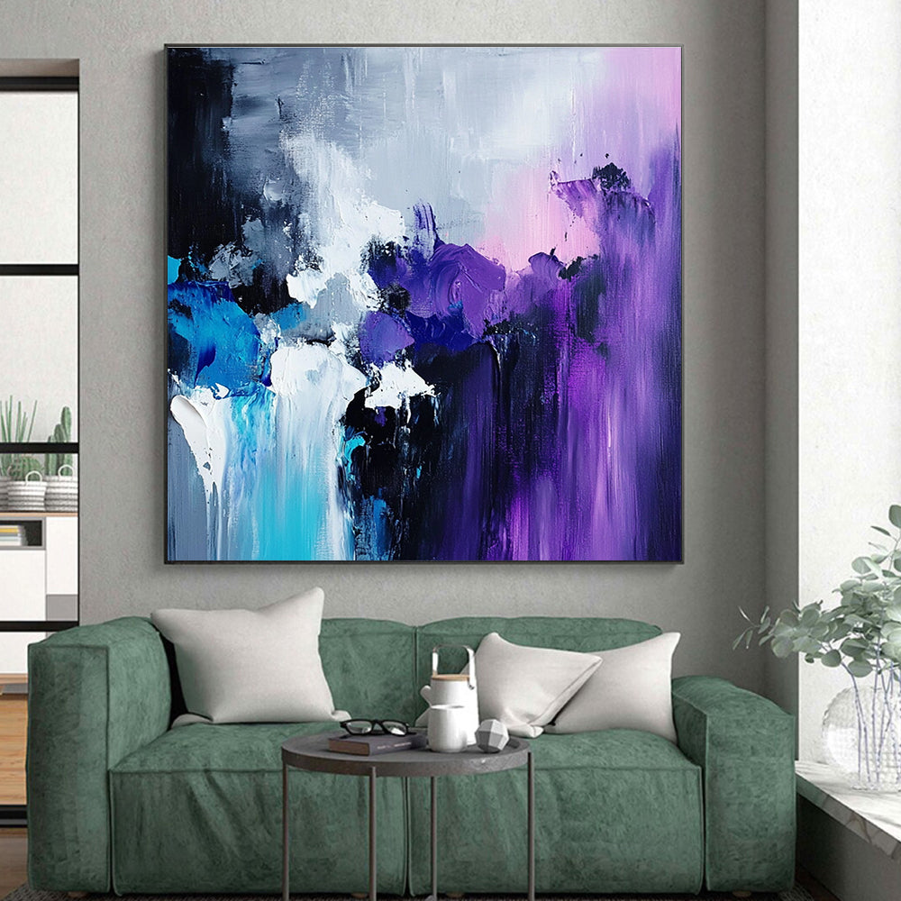 Purple Blue White Abstract Painting with Mystical Depths WINK515