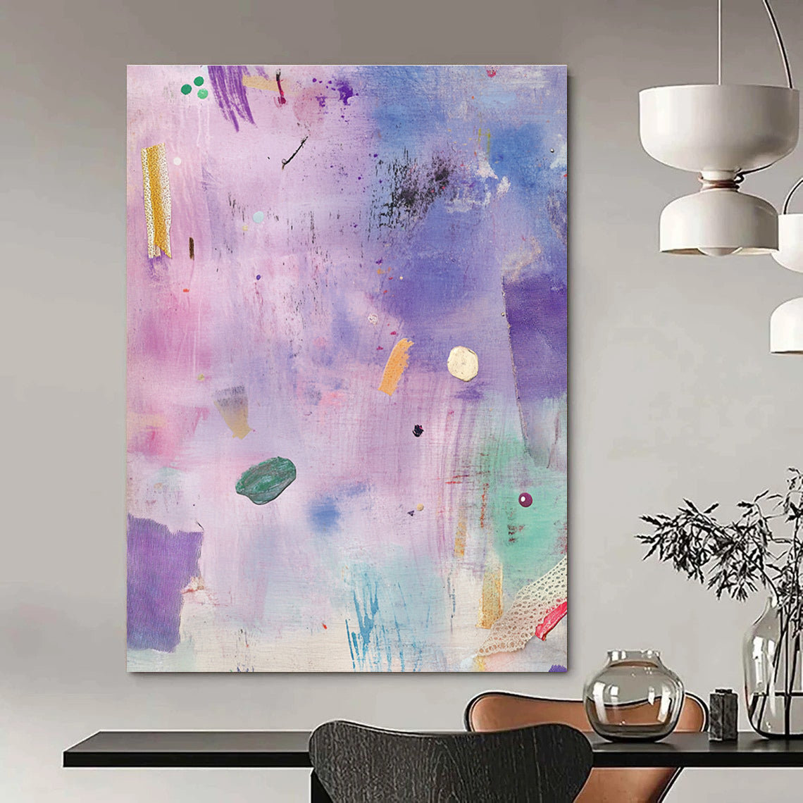 Purple and Pink Abstract Dreamy Abstract Painting GAB0366