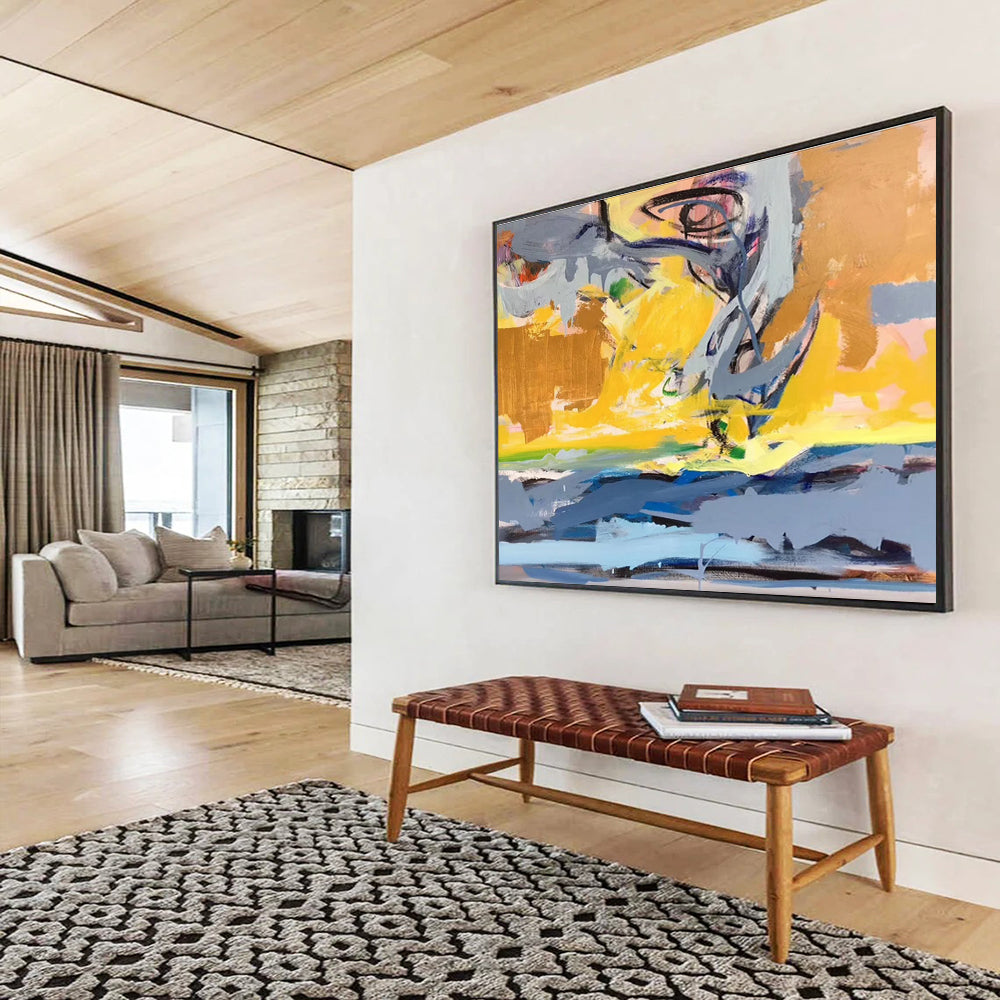 Colorful Abstract Energy Dynamic Painting for Lively Interiors YHT033