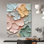 Pastel Flowers Abstract Painting with Smooth Textures GAB0006