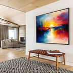 Colorful Abstract Sunset: Vibrant Emotions in Bold Hues Abstract Painting ABS152