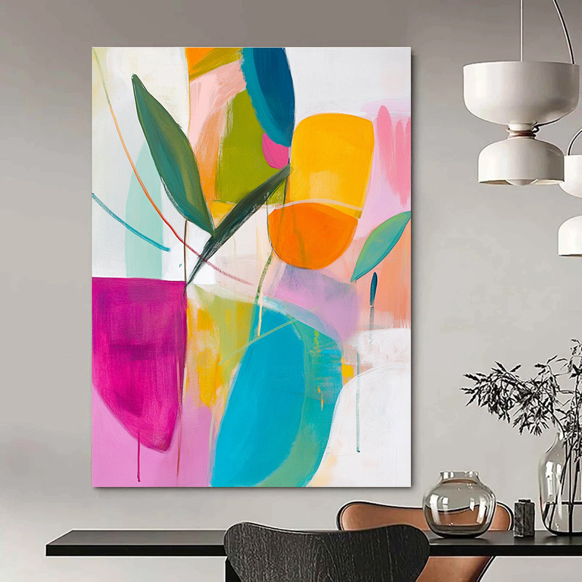 Colorful Abstract Shapes Vibrant Abstract Painting GAB0338