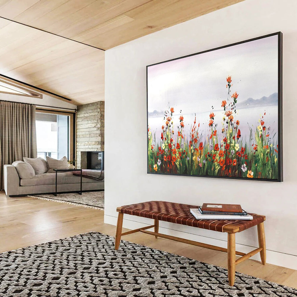 Floral Seaside Abstract Painting for Garden - Themed Cafes YHT189