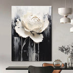 Dramatic White Bloom Abstract Painting for Art - Centric Hallways GAB1002
