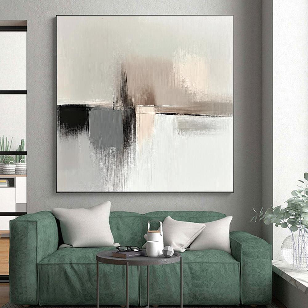 Soft Neutral Abstract Painting with Subtle Textures WINK615