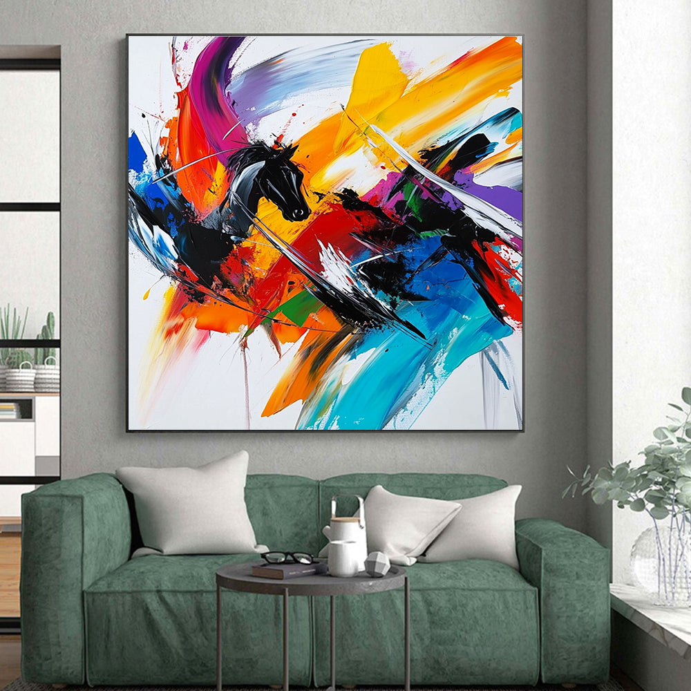 Splattered Colorful Abstract Painting with Playful Chaos WINK718