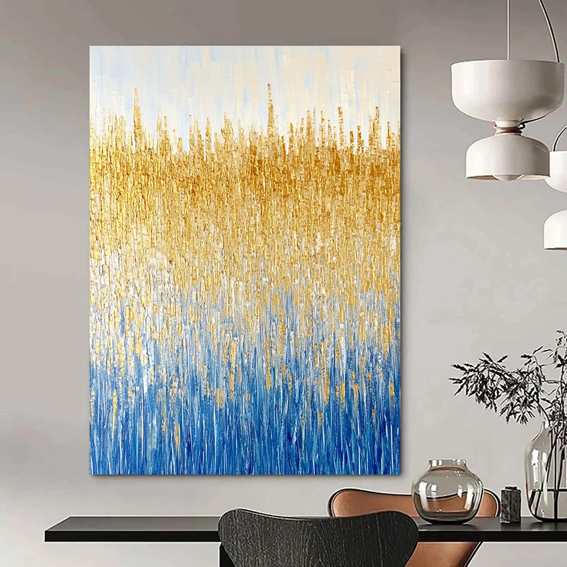 Golden Reeds Abstract Painting for Luxurious Decor GAB0708