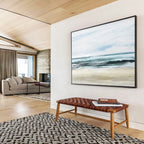 Calm Sea Abstract Painting for Coastal Bedrooms YHT128