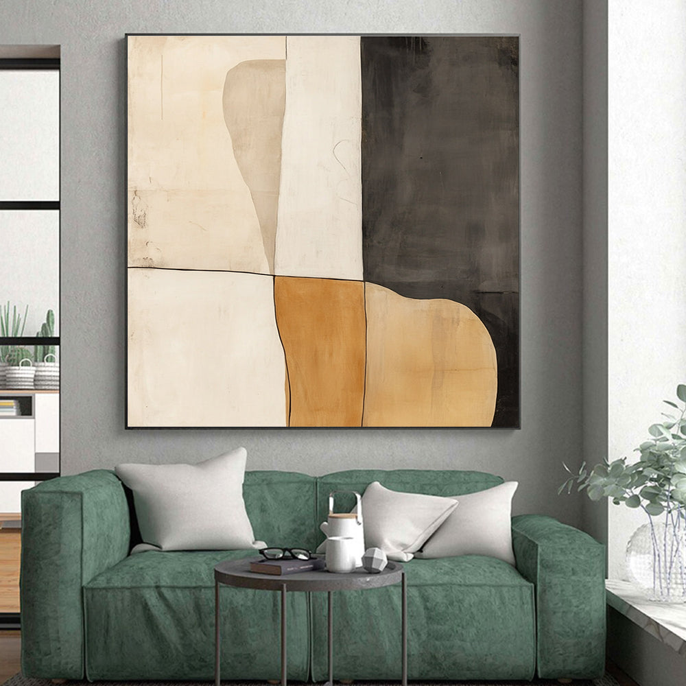 Neutral Geometric Forms Abstract Painting with Quiet Sophistication WINK055