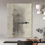 Alligator in Stripes Whimsical Minimalist Abstract Painting GAB0341