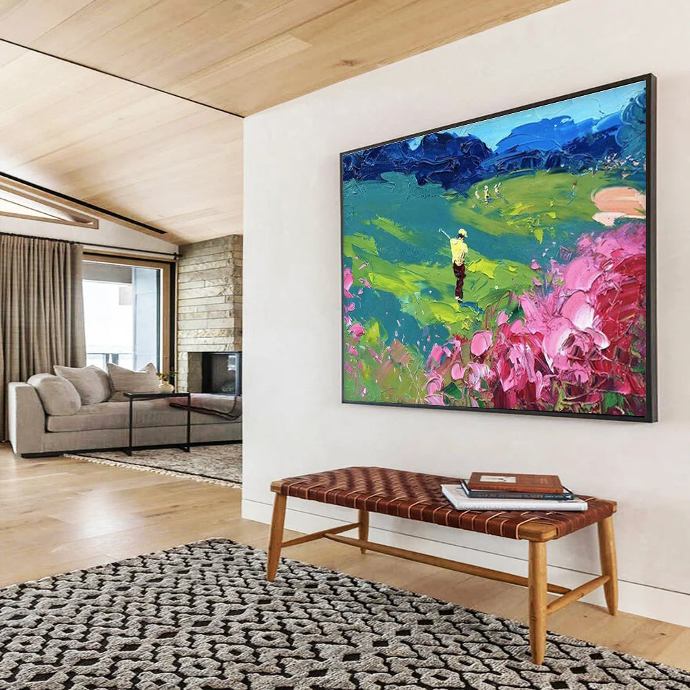 Golfer Abstract Painting for Golf Club House Lounges YHT446