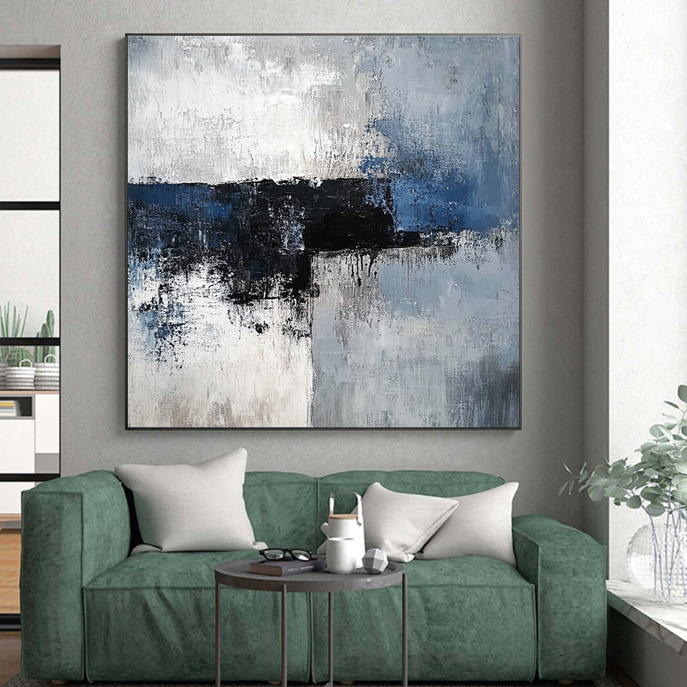 Blue - Gray - Black Abstract Painting with Moody Depth WINK535