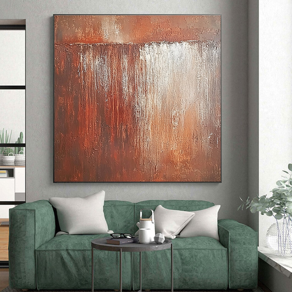 Rust - Colored Textured Abstract Painting with Industrial Charm WINK137