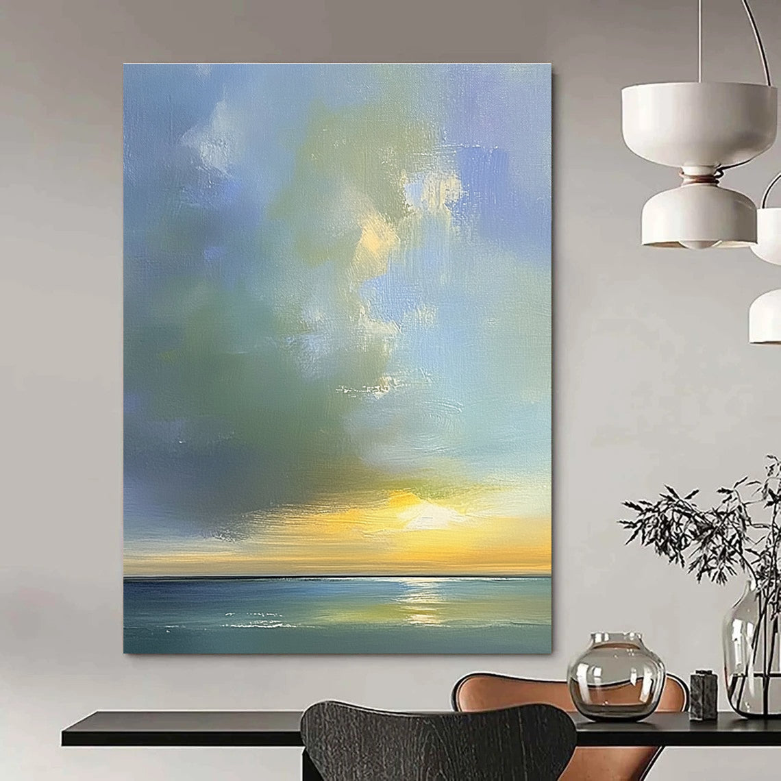 Calm Sea Sunset - Minimalist Landscape Abstract Painting GAB0632