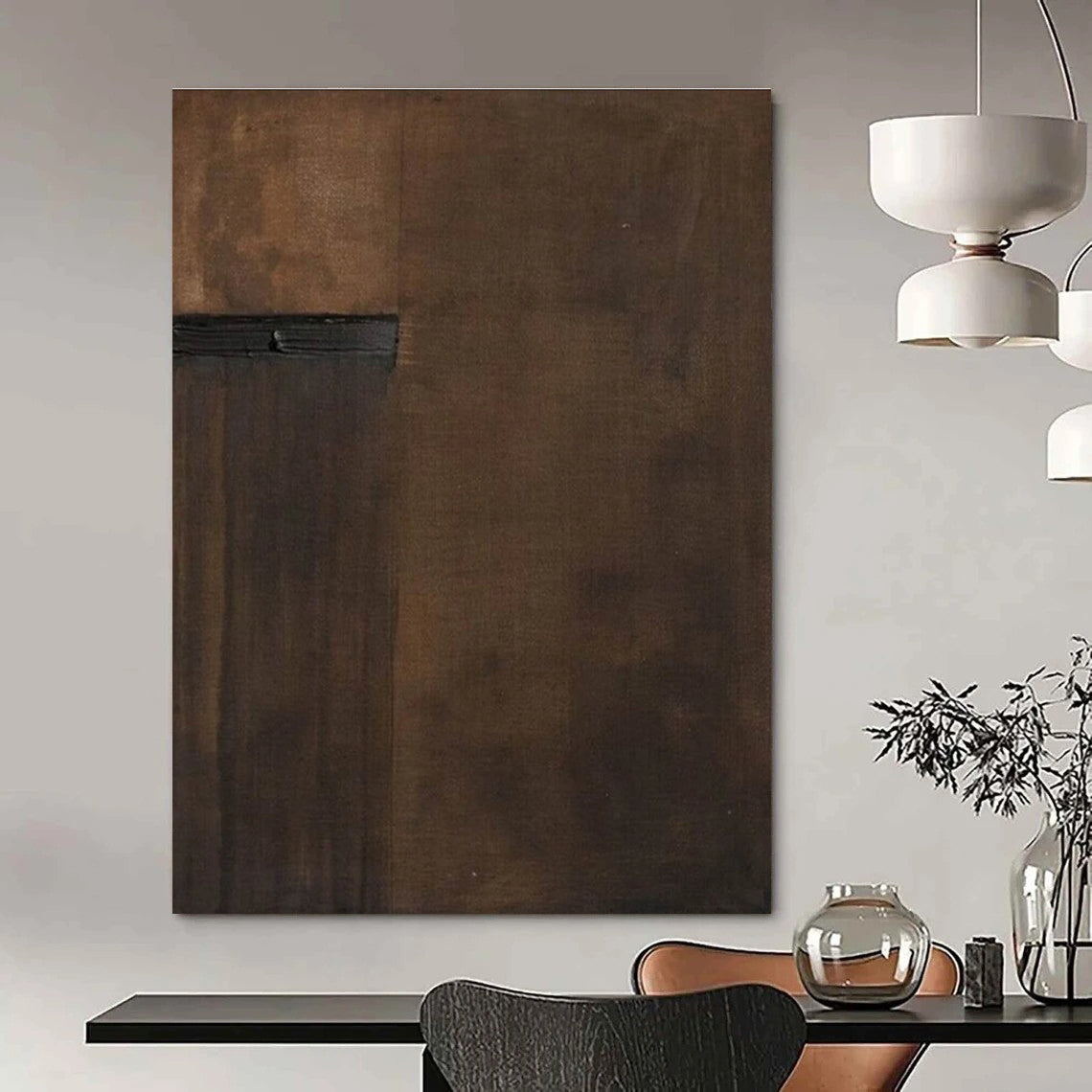 Minimalist Brown Abstract Painting for Contemporary Art Galleries HENG512