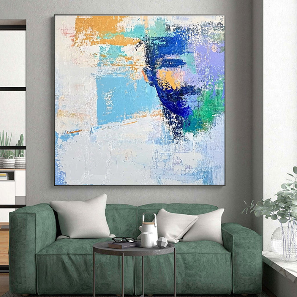 Colorful Portrait Abstract Painting with Expressive Hues WINK570