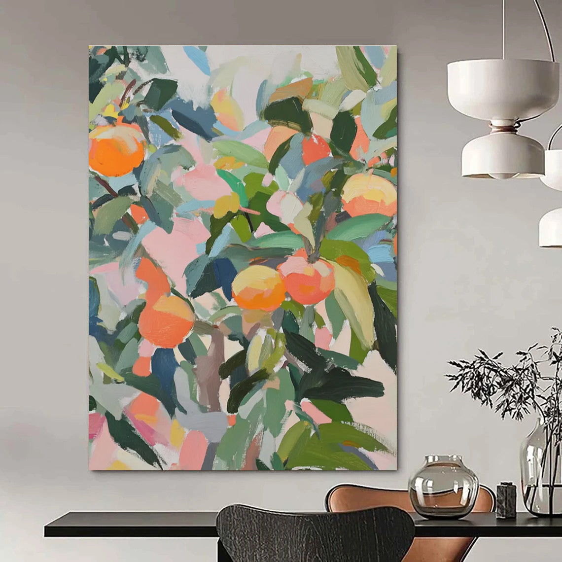 Citrus Tree Abstract Painting for Bright Breakfast Nooks HENG438