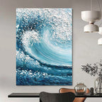 Dynamic Ocean Wave Abstract Painting for Beach - Lover Spaces HENG322