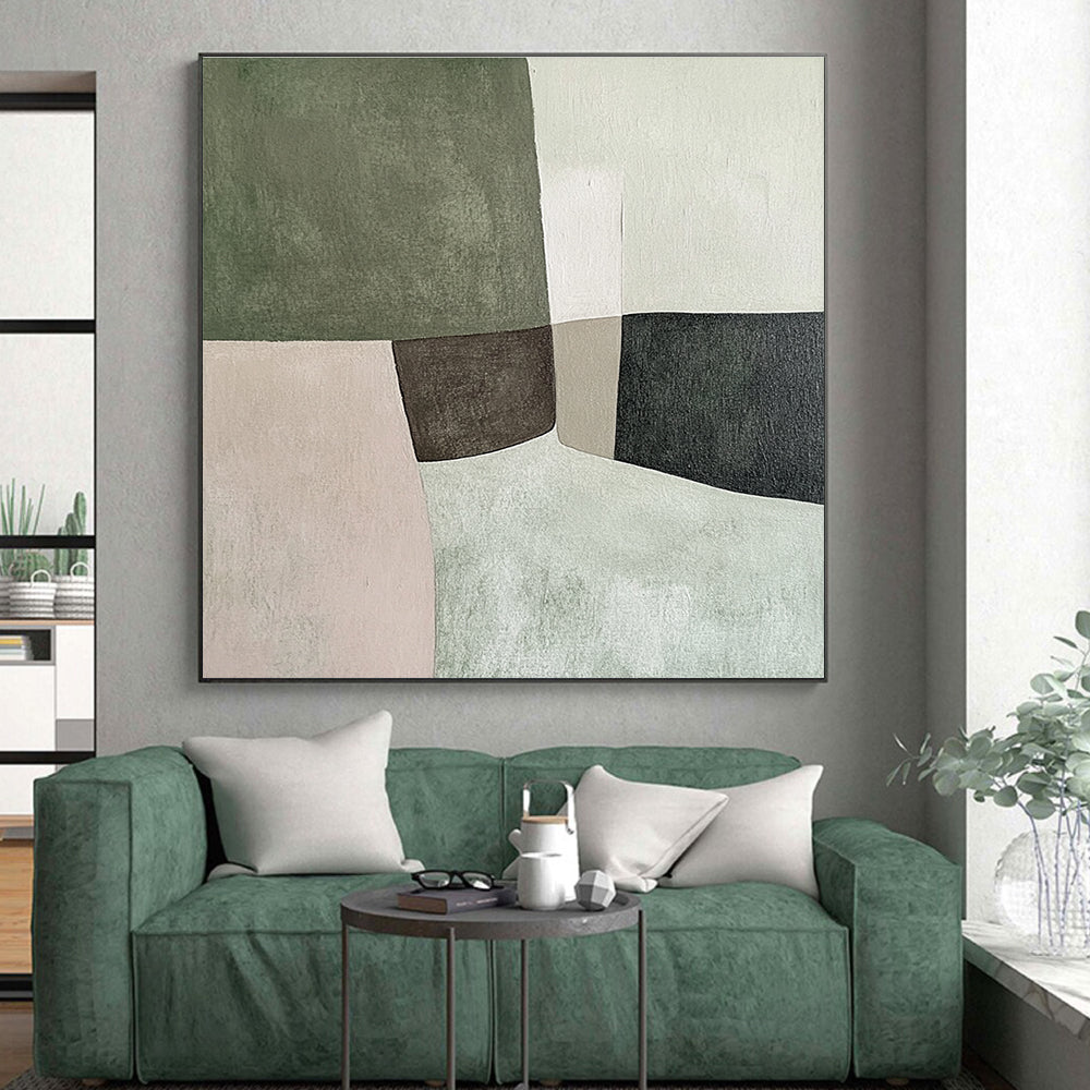 Neutral Block Abstract Painting with Subtle Harmony WINK789