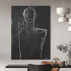 Minimalist Figure Sketch Painting with Expressive Lines GAB0109