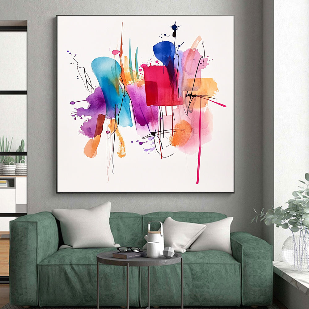 Colorful Watercolor Abstract Painting with Fluid Beauty WINK735