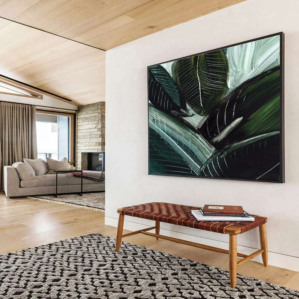 Tropical Leaf Abstract Painting for Jungle - Themed Spaces YHT144