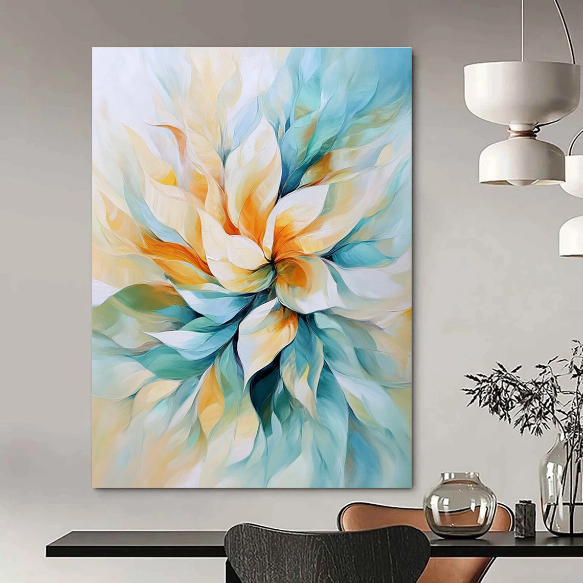 Pastel Flower - Inspired Abstract Painting for Feminine - Themed Bridal Suites GAB0908