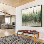 Misty Forest Abstract Painting for Enchanting Retreats YHT064