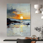 Sunset by the Sea Abstract Painting for Romantic - Themed Restaurants GAB1299