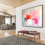 Pink - Orange Tones Abstract Painting with Expressive Brushstrokes ABS401