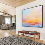 Pastel Sunset Abstract Painting with Dreamy Warmth ABS440