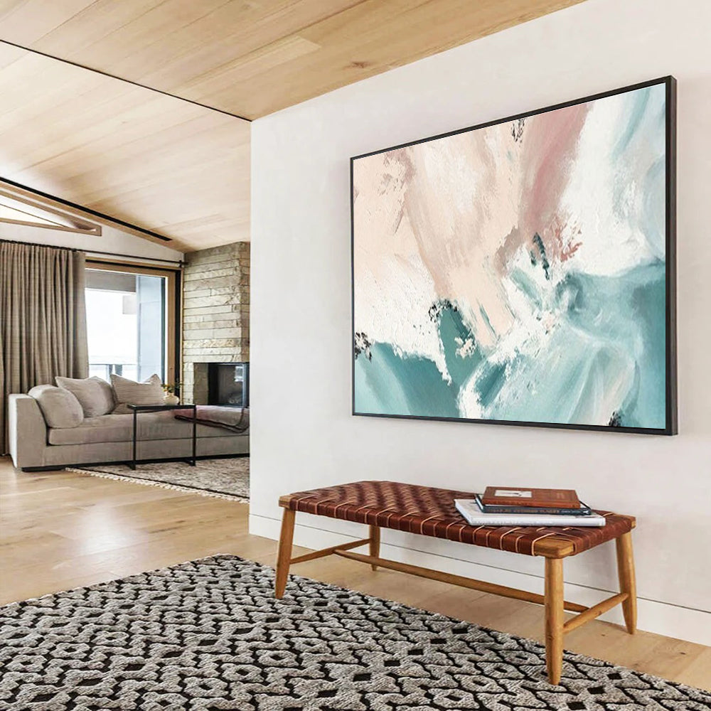 Soft Color Abstract Painting for Minimalist Living Rooms YHT182