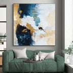 Blue Gold Abstract Painting with Dynamic Elegance WINK723