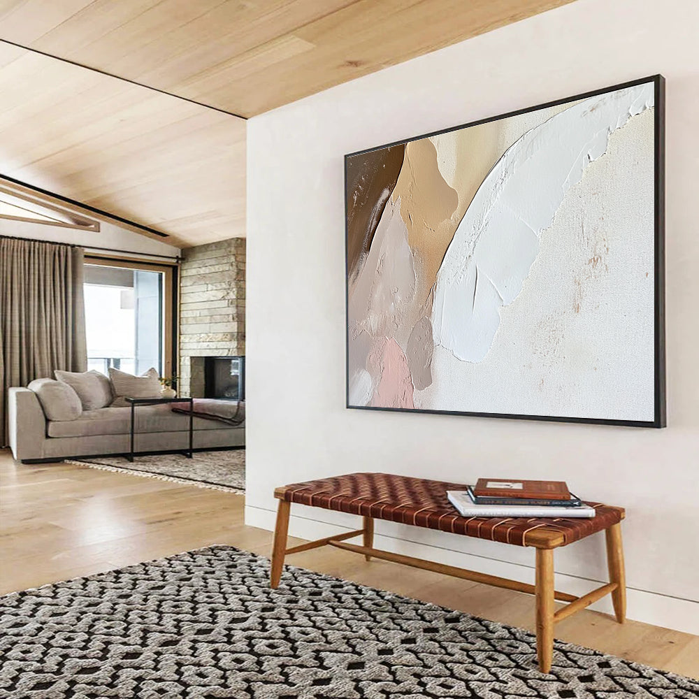 Pastel - Toned Textured Shapes with Soft Hues Abstract Painting ABS328