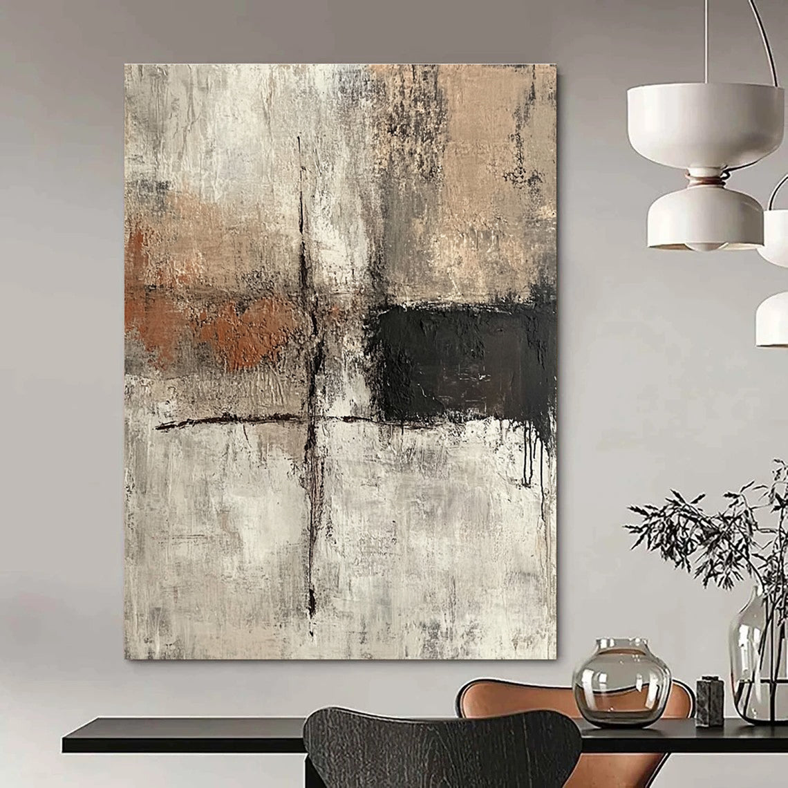 Earth - Toned Abstract Painting for Warm Interiors GAB0739