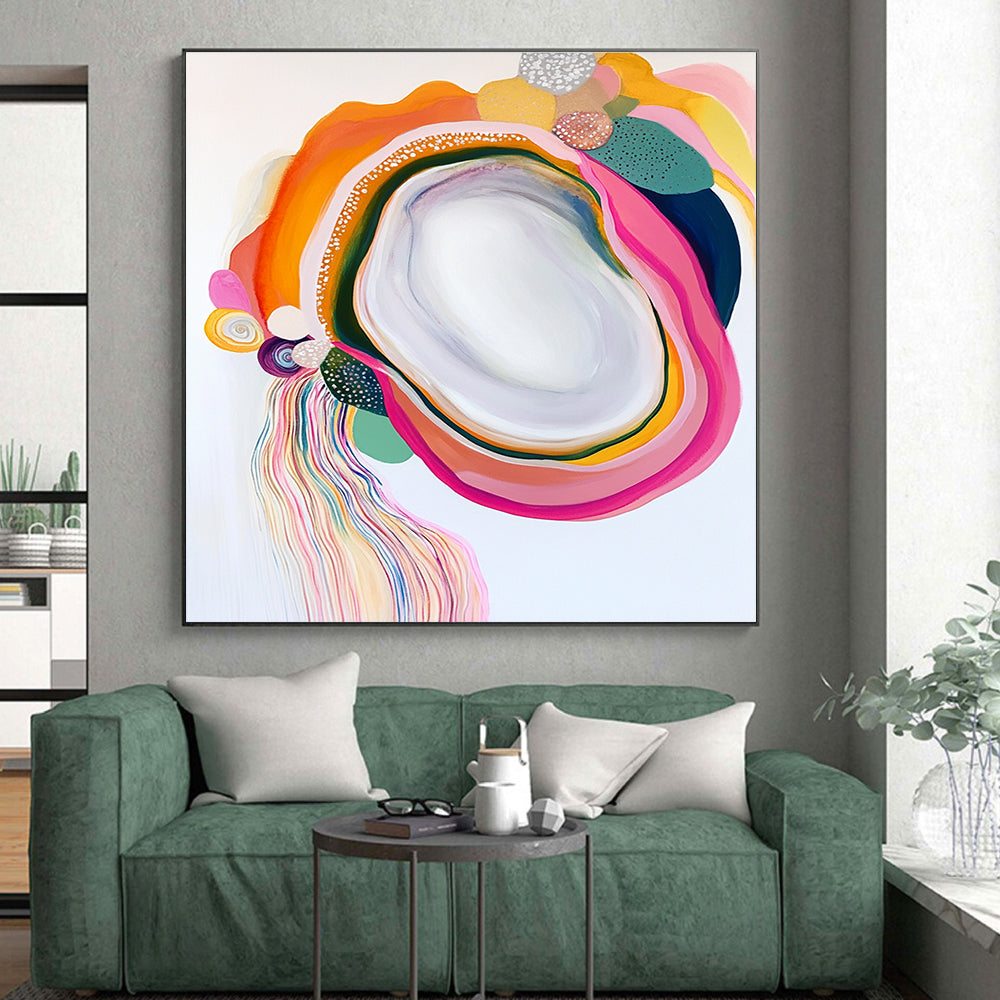 Colorful Gem - like Abstract Painting with Playful Elegance WINK587